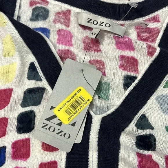 ZoZo linen blend color block top size M NWT - Picture 4 of 9